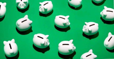 Random little white piggy banks